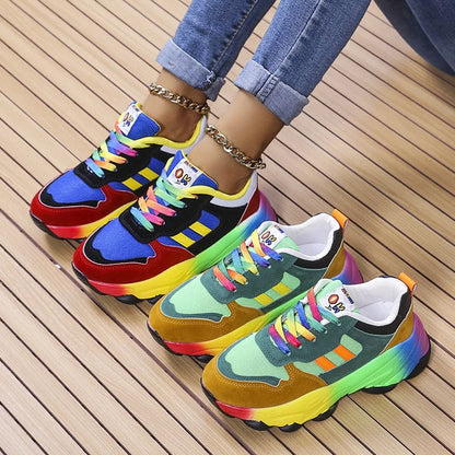 Jolie - Zapatillas coloridas de suela gruesa para mujer