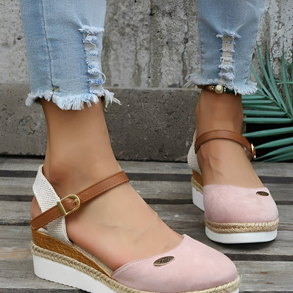 Elinor - Sandalias de cuña casuales de cáñamo para mujeres