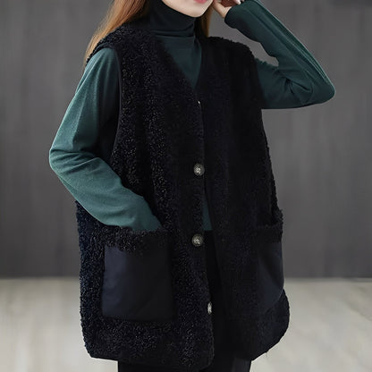 Emerie - Chaleco abrigado y casual con bolsillos para mujeres
