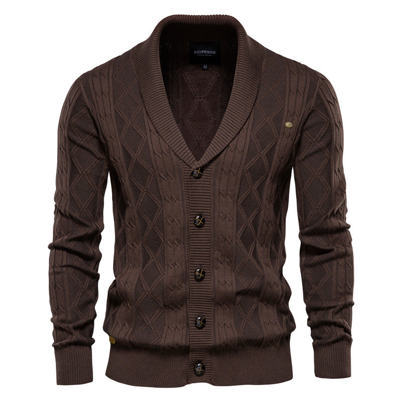 Jamison - Chaqueta moderna de tejido con cuello chal para hombre