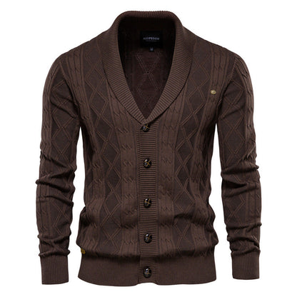 Jamison - Chaqueta moderna de tejido con cuello chal para hombre