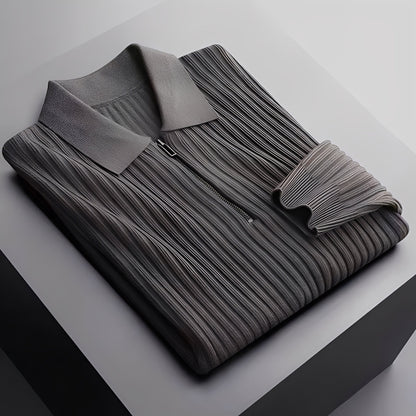 Darius - Suéter elegante de polo rayado para hombres