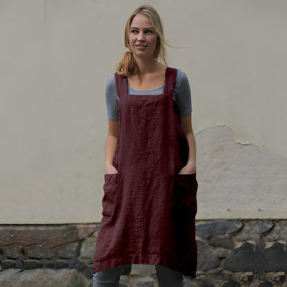 Mozelle - Vestido delantal para mujeres con bolsillos en estilo casual