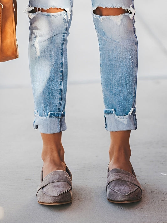 Christal - Elegantes zapatos de gamuza con punta para mujeres