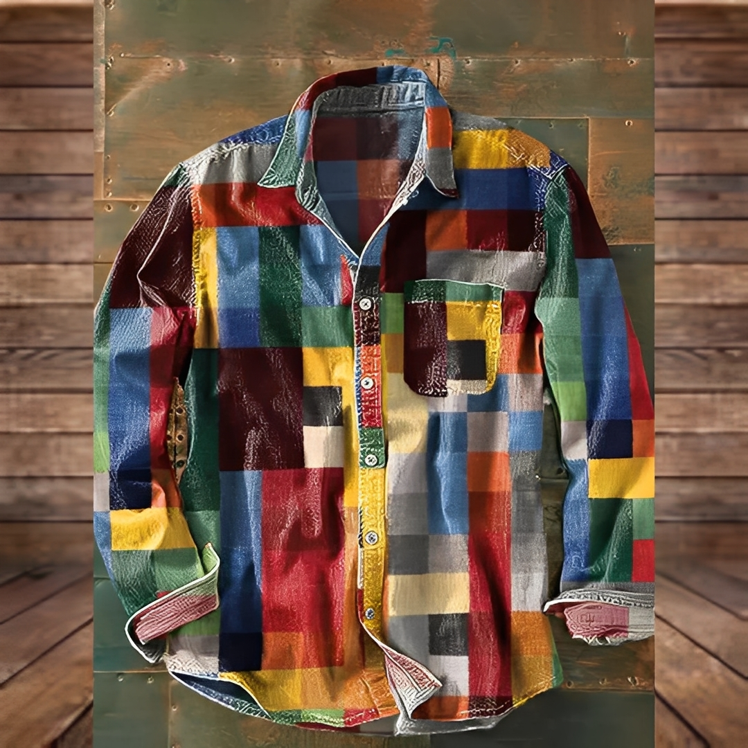 Gontran - Camisa de vestir con bolsillo práctico para hombre