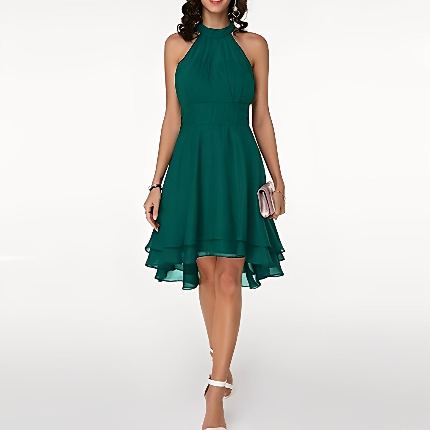Melissa - Vestido de gasa con volantes para mujer