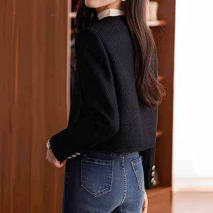 Trecia - Chaqueta corta de tweed elegante para mujer