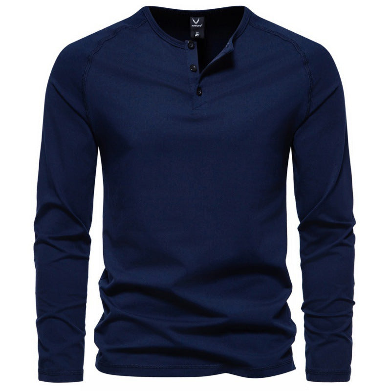 Malcom - Camisa sencilla y casual de manga larga para hombres