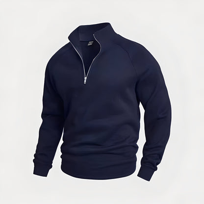 Wiley - Suéter de forro polar casual con cremallera para hombre