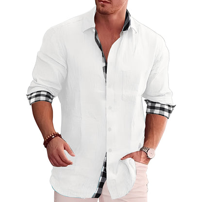 Ronald - Camisa de Cuadros para Hombre, Estilo Casual