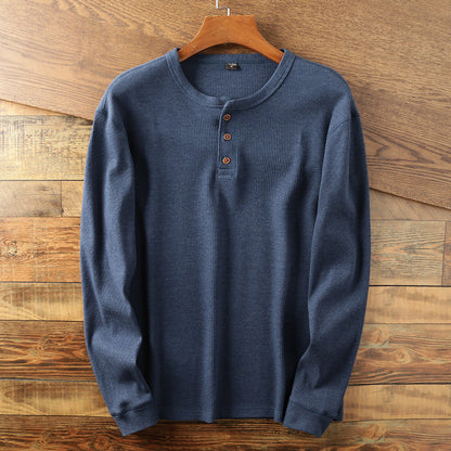 Damion - Camisa de algodón de manga larga para hombre