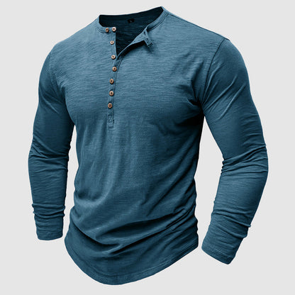 Ansel - Camisa de Algodón para Hombre, Casual con Botones
