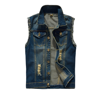 Morley - Chaleco de mezclilla clásico con bolsillos para hombres