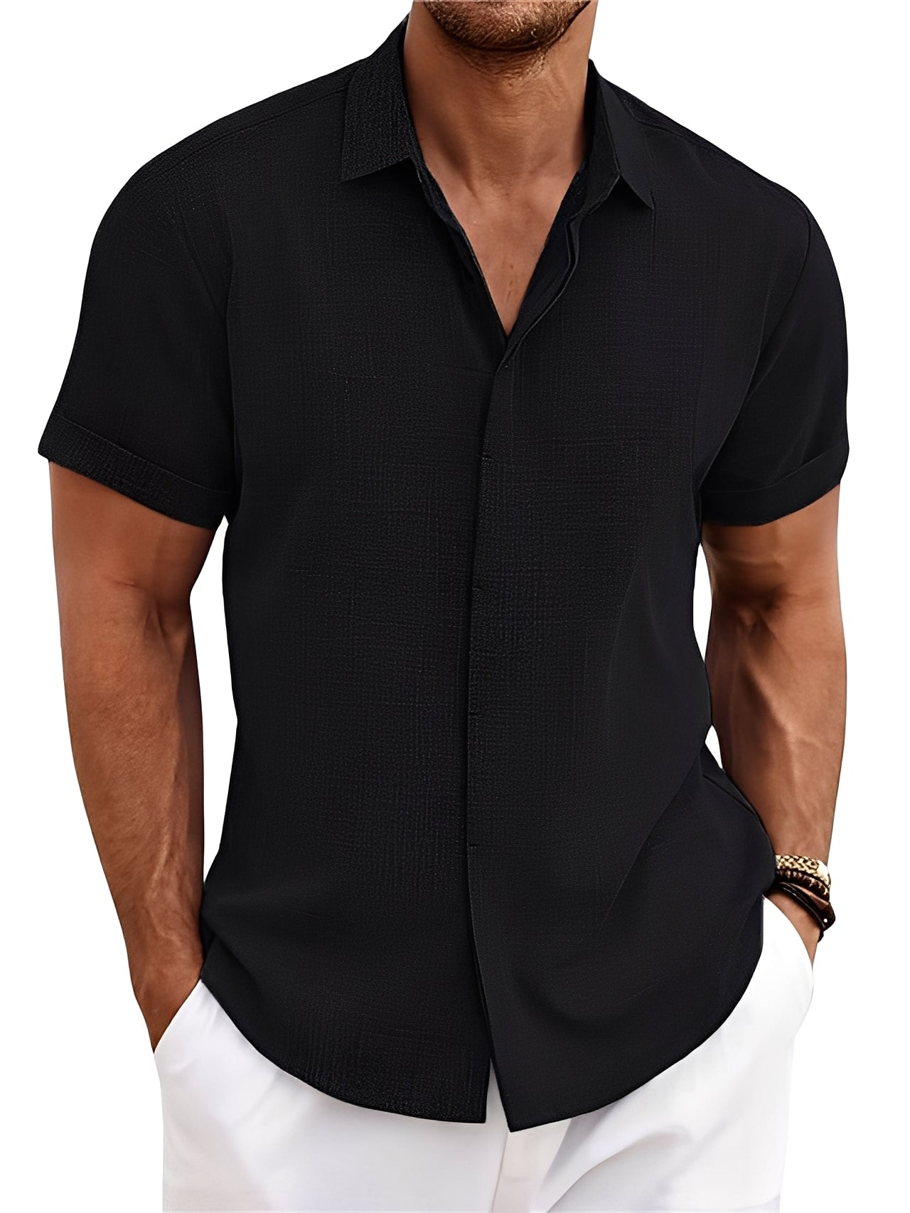 Caelum - Camisa sencilla de manga corta para hombres