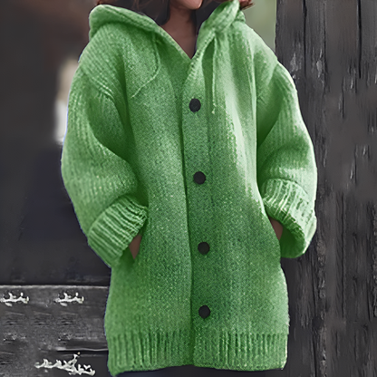 Jaqueline - Chaqueta de punto cálida con capucha para mujeres