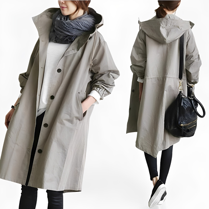 Giselle - Abrigo Impermeable con Capucha para Mujer