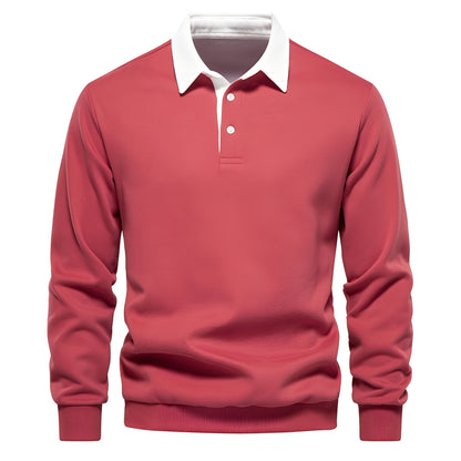 Shelton - Polo para Hombre de Manga Larga Casual