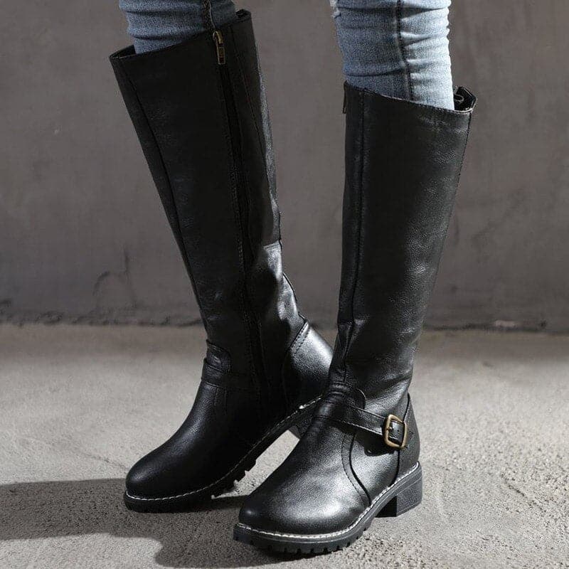 Marly - Botines Casuales con Hebilla de Adorno para Mujeres