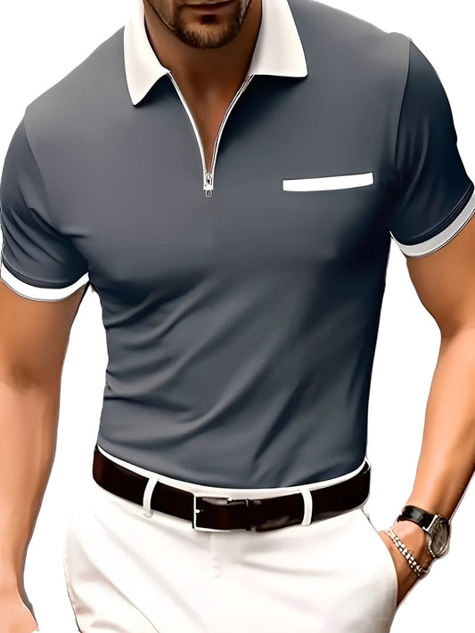 Winton - Camisa informal con cremallera para hombres