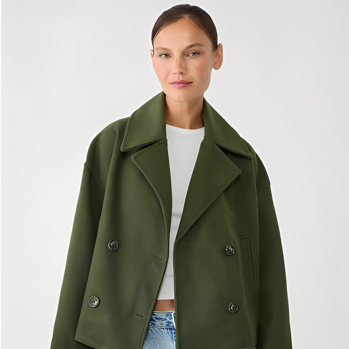 Abegail - Chaqueta corta, holgada y casual para mujeres