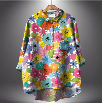 Garance - Blusa básica de manga larga para mujer