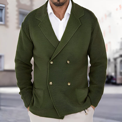 Alfred - Chaqueta de Punto Casual para Hombres con Doble Botonadura