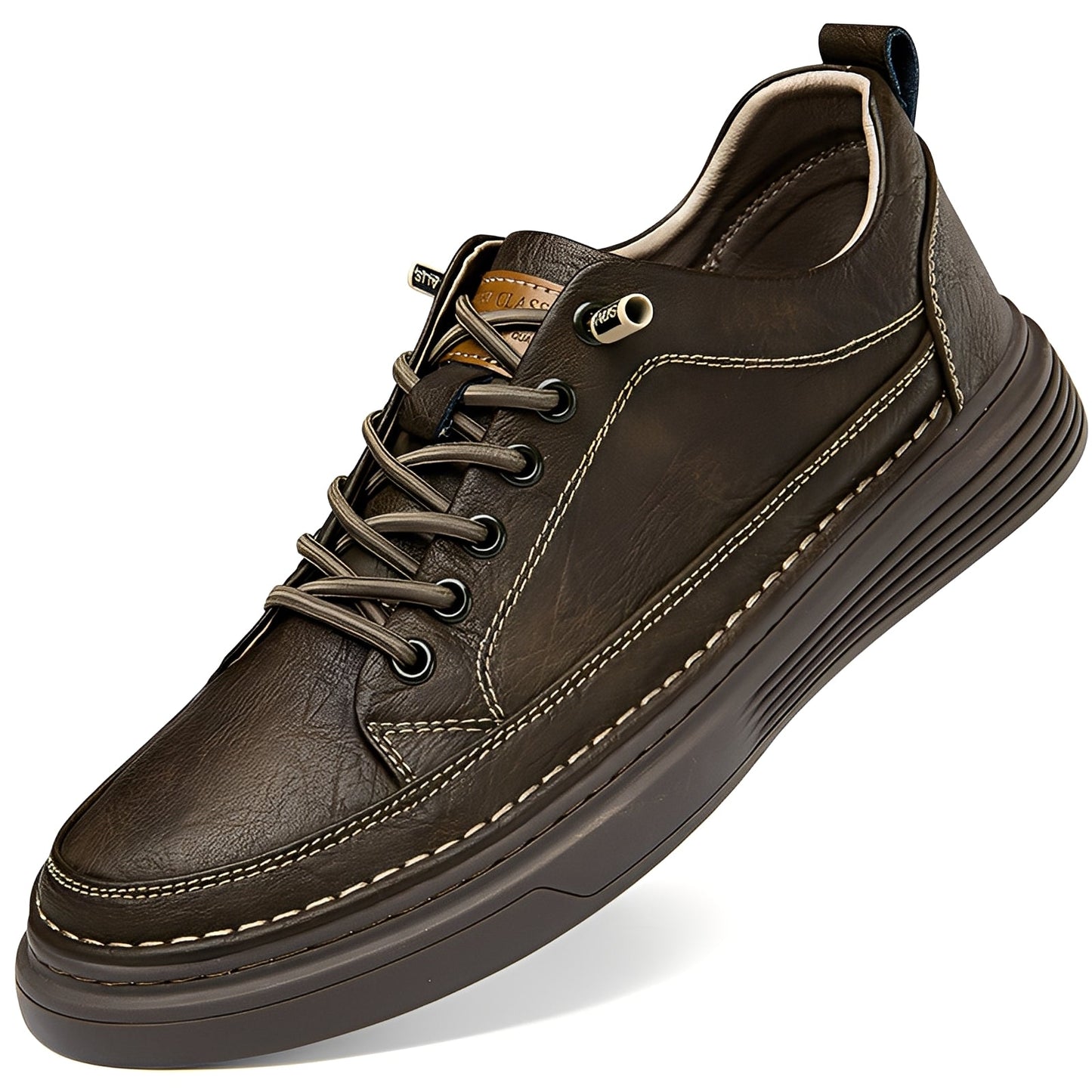 Damion - Zapatillas de Cuero Clásicas para Hombres