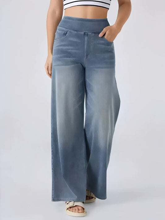 Miley - Jeans rectos elásticos con cintura alta para mujer
