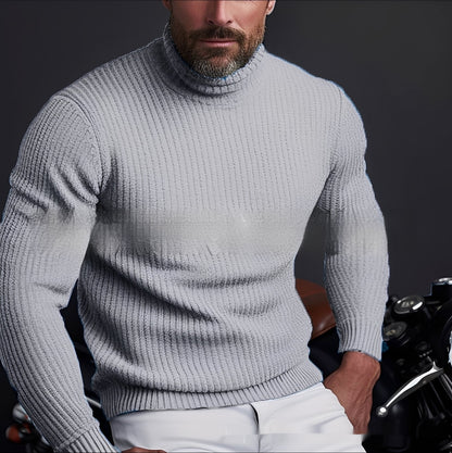Randolf - Suéter de cuello alto sencillo y elegante para hombres