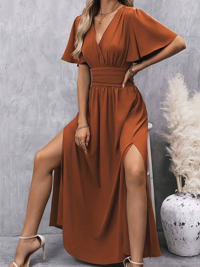 Juliette – Vestido con Cuello de Volantes y Cintura Fruncida para Mujer