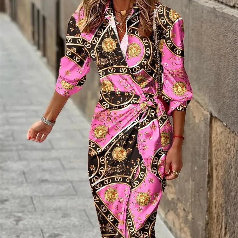Mira – Vestido envolvente femenino con mangas 3/4