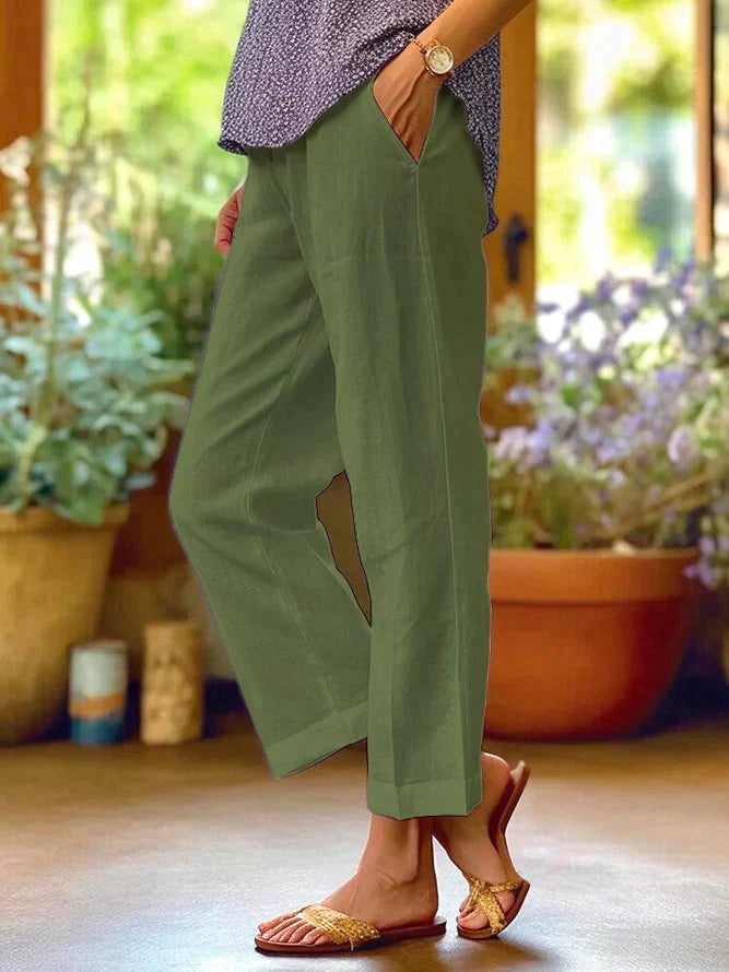 Oona - Pantalones de lino veraniegos para mujer