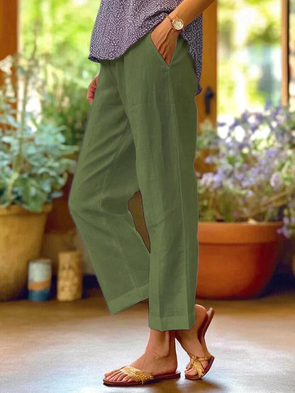 Oona - Pantalones de lino veraniegos para mujer