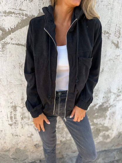 Ariellee – Chaqueta Casual con Capucha y Cierre de Cremallera