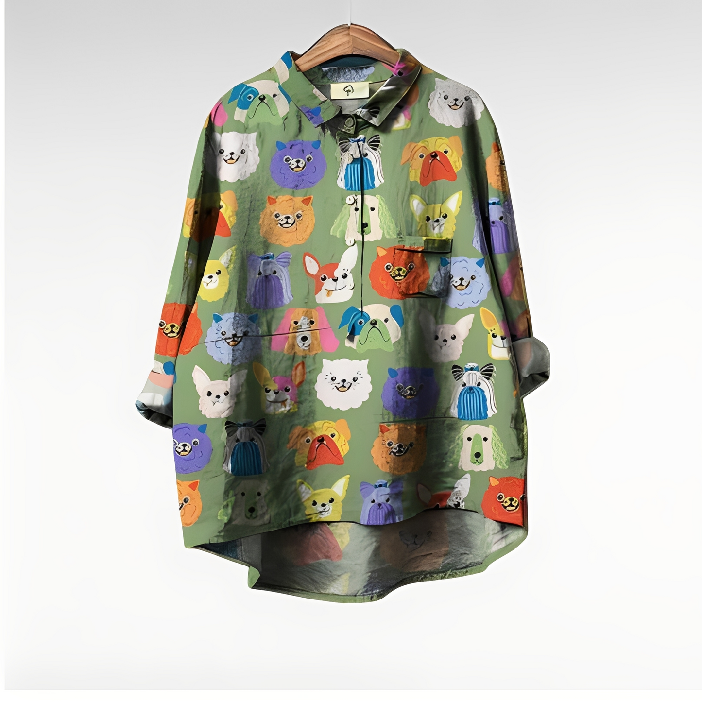 Eyden - Camisa larga de diseño artístico para mujeres