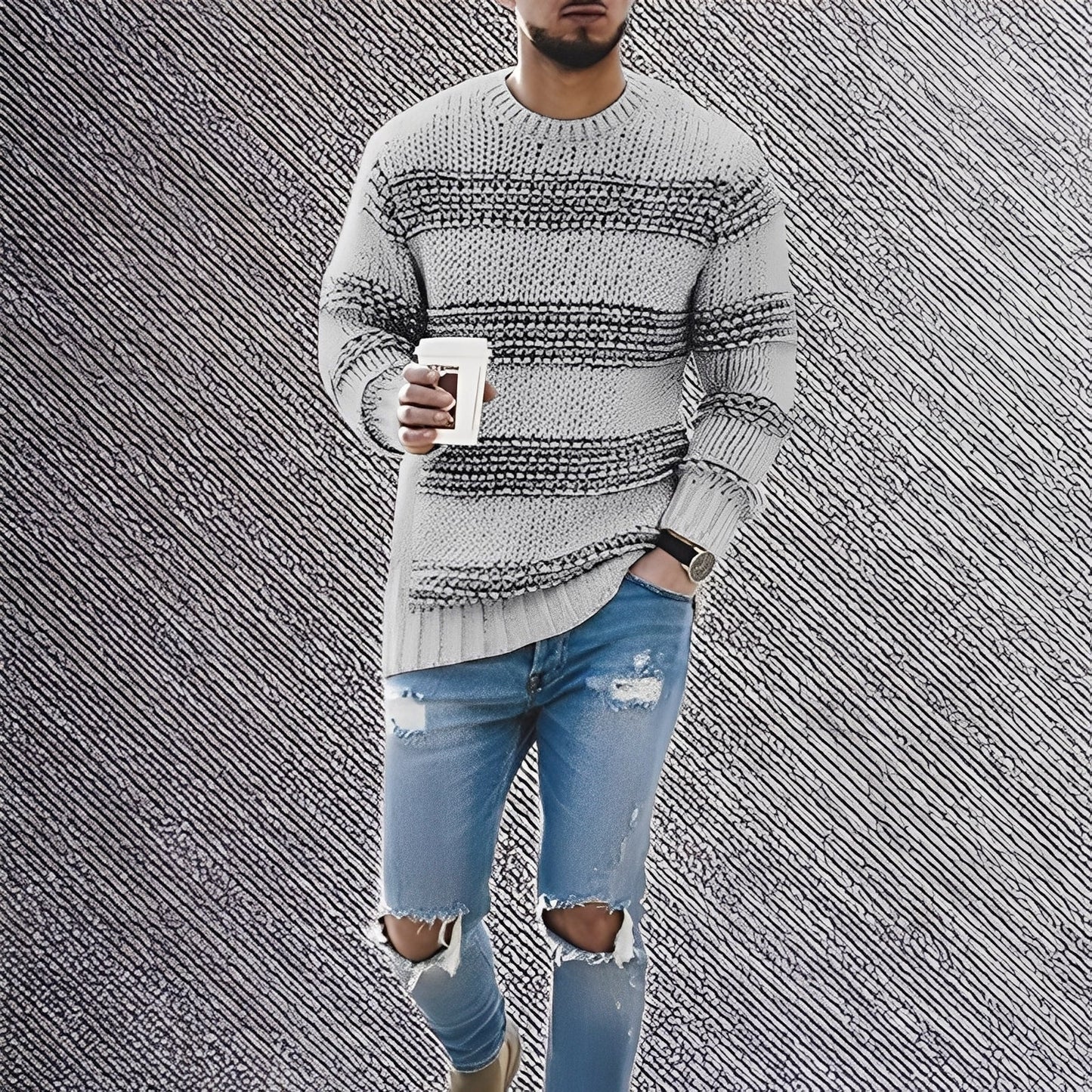 Kenzo - Suéter suave con rayas para hombre