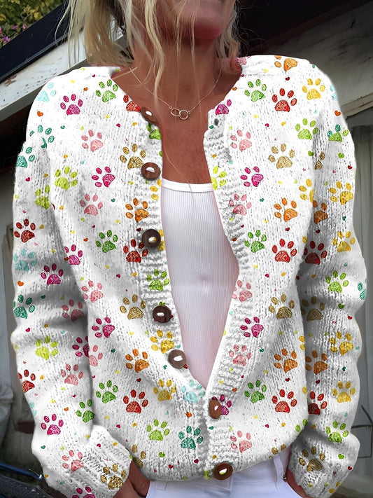 Kandace - Linda Chaqueta de Punto con Flores para Mujer