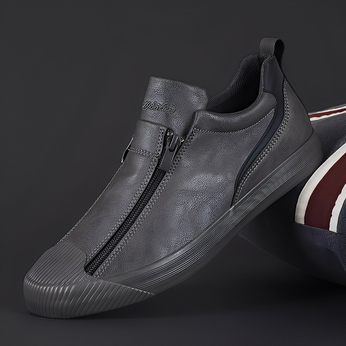 Marcus - Hombres: Zapatos de piel con doble cremallera