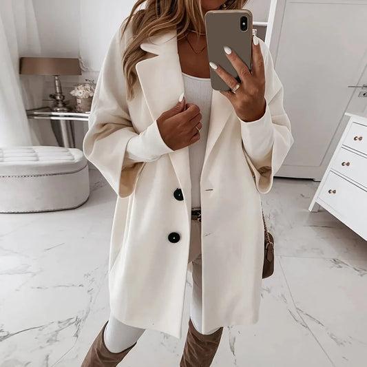 Lindsie - Chaqueta amplia con botones para mujer