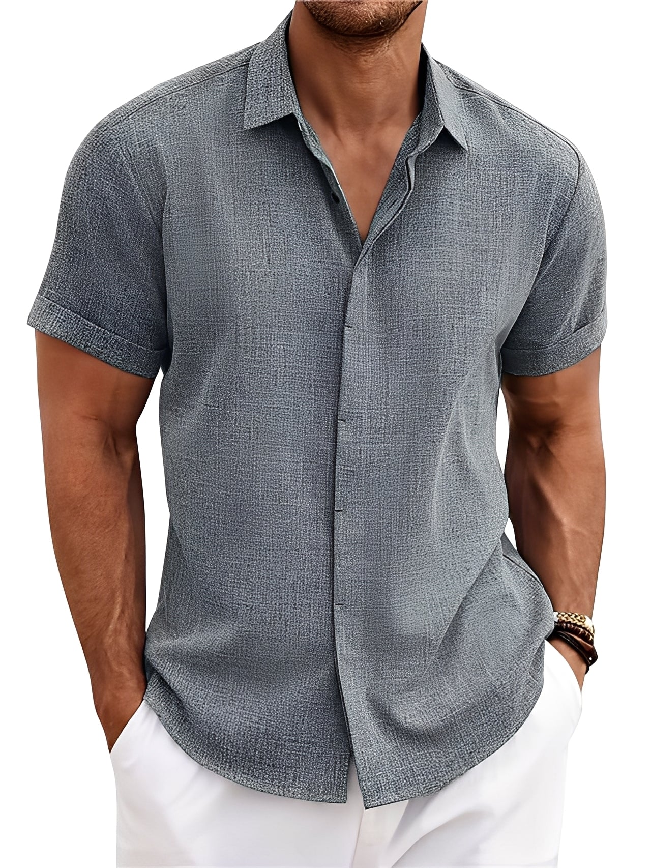 Caelum - Camisa sencilla de manga corta para hombres