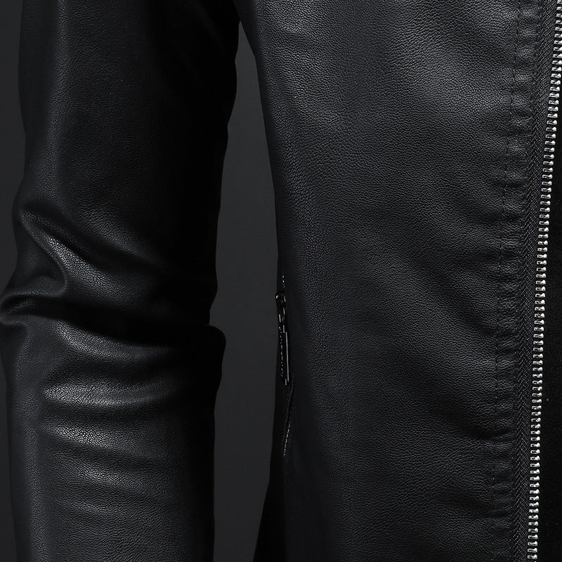Wendell - Moderna chaqueta de cuero ajustada para hombres