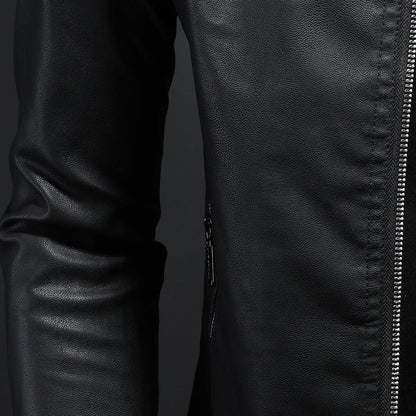 Wendell - Moderna chaqueta de cuero ajustada para hombres