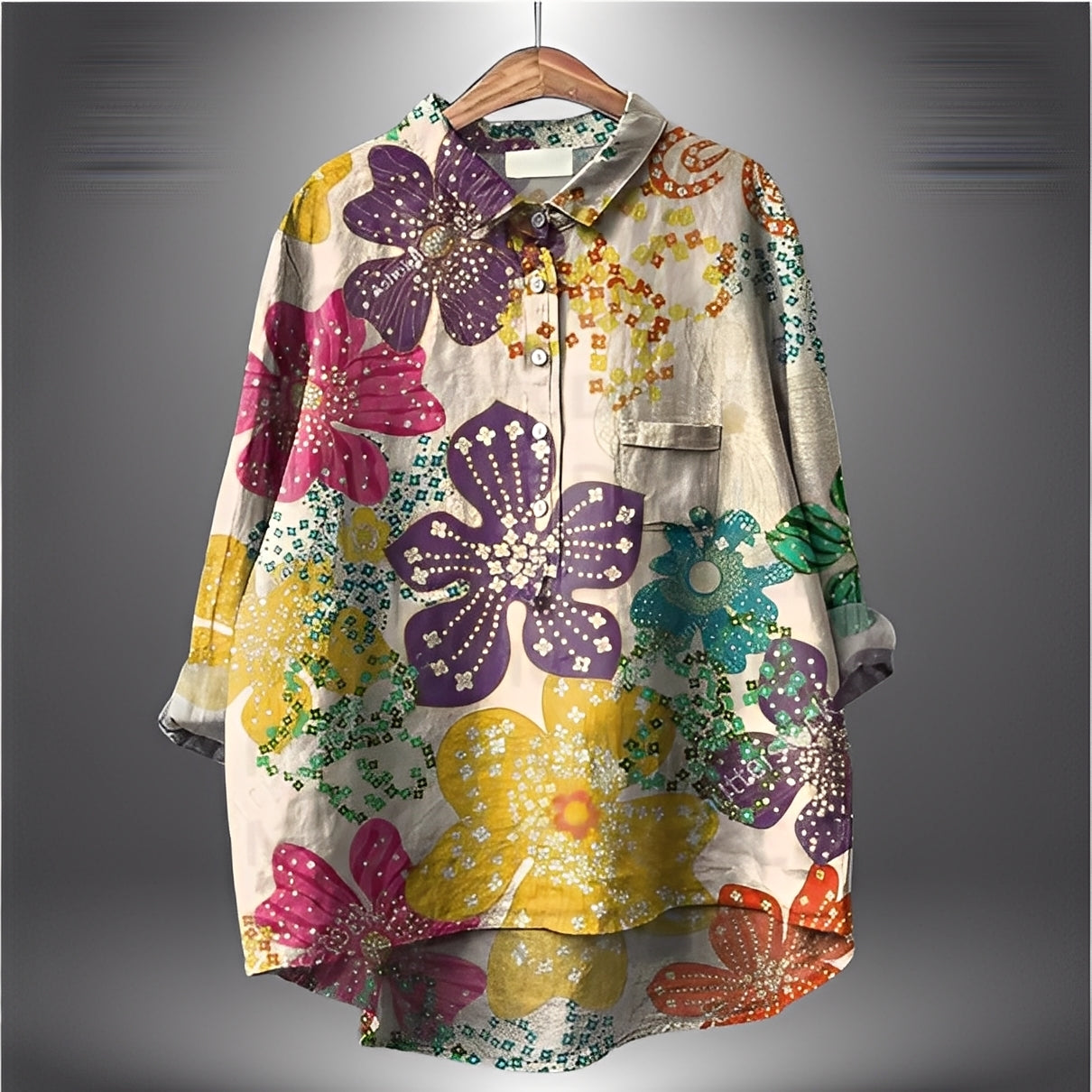 Garance - Blusa básica de manga larga para mujer