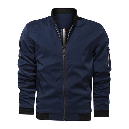 Rufus - Chaqueta bomber casual con cremallera para hombres
