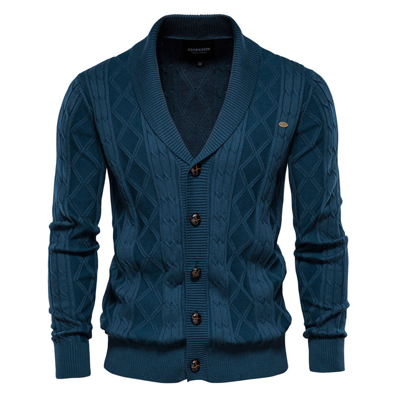 Jamison - Chaqueta moderna de tejido con cuello chal para hombre