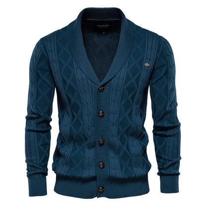 Jamison - Chaqueta moderna de tejido con cuello chal para hombre