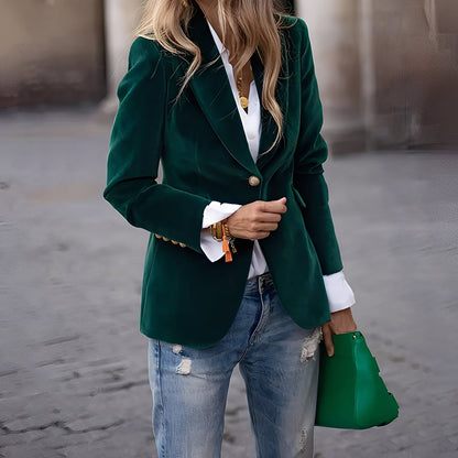 Alise - Chaqueta de terciopelo ajustada para mujeres, elegante