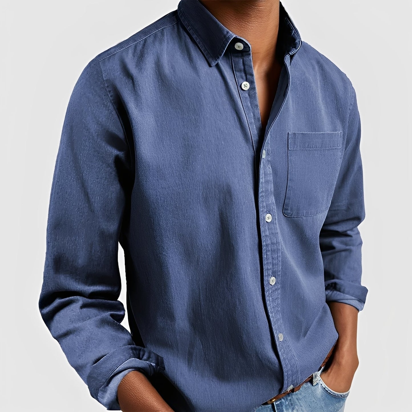 Dillan - Camisa tradicional con botones para hombres
