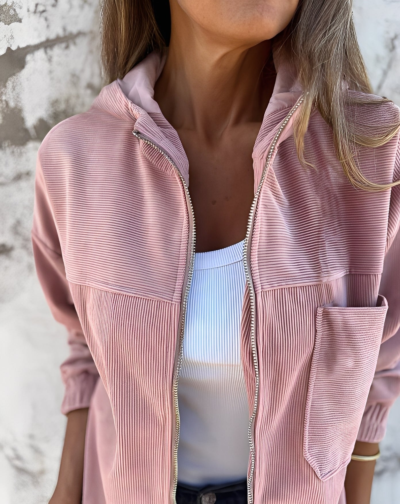 Gillian - Chaqueta de pana casual con capucha para mujeres