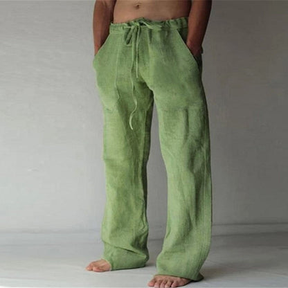 Benjamin - Pantalones de lino lisos para hombres